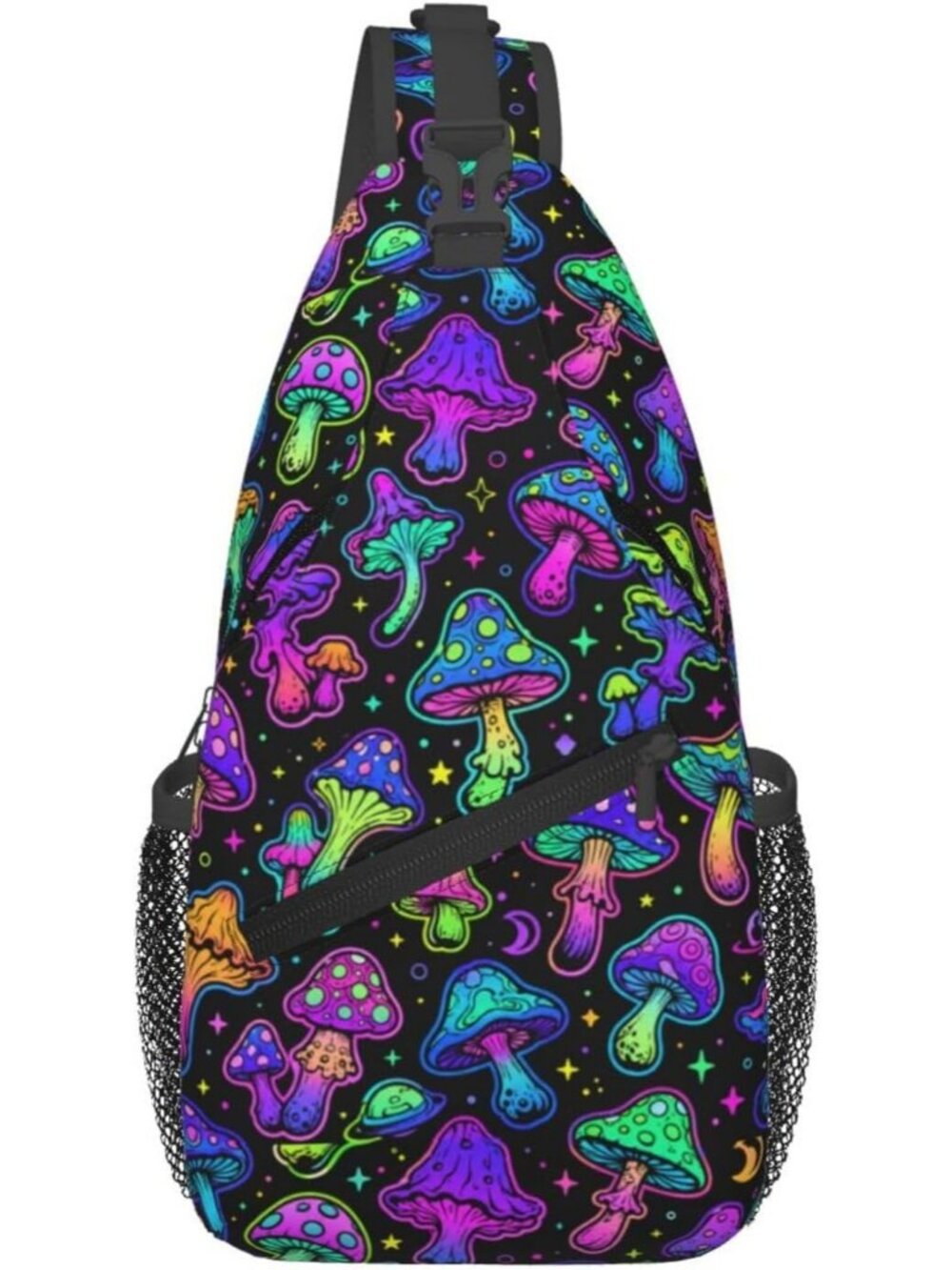 Unisex Mushrooms Halloween Travel Hiking Sling Backpack Casual Crossbody Bag